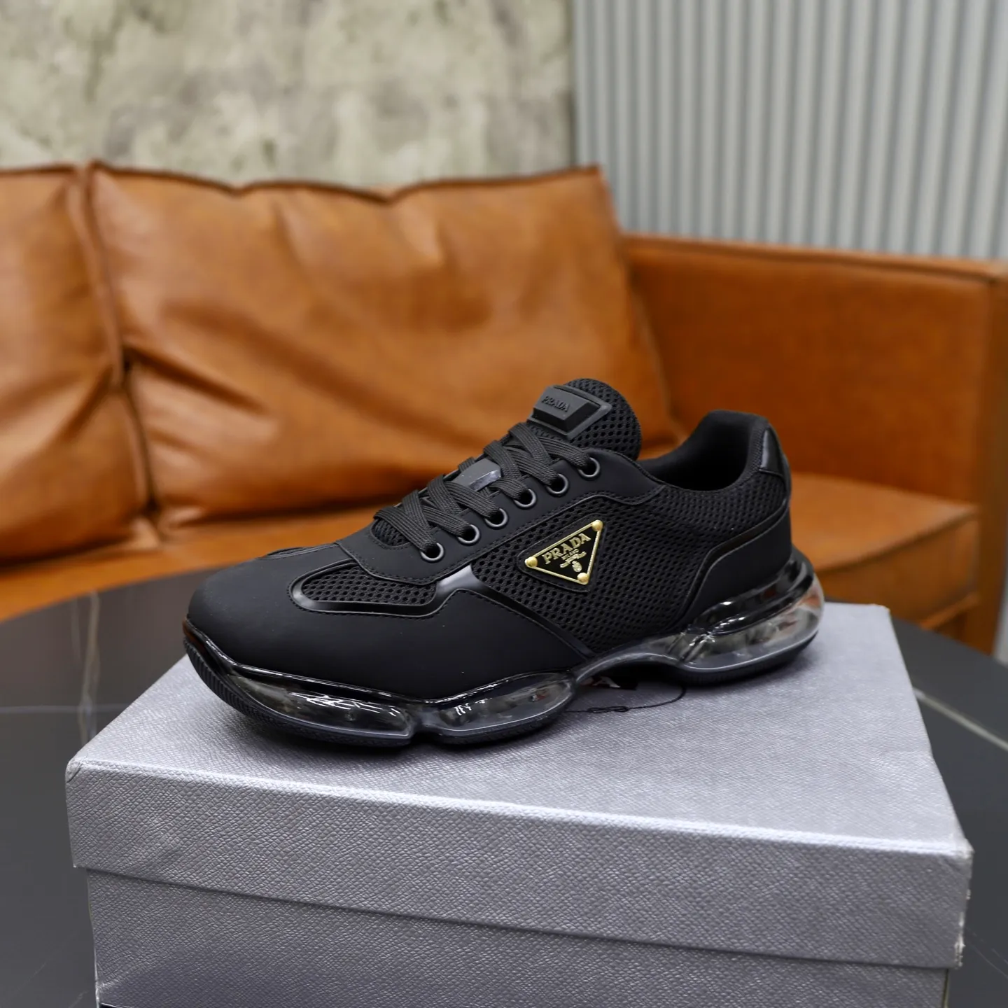 Men's shoes 💰660💰PRADA] Men's shoes are popular in the counter, high-quality shipments ✔️Official website synchronization, original imported cowhide with comfortable mesh surface + cowhide lining, 1⃣️:1⃣️reproduction, original factory air-cushioned original sole, 38-45